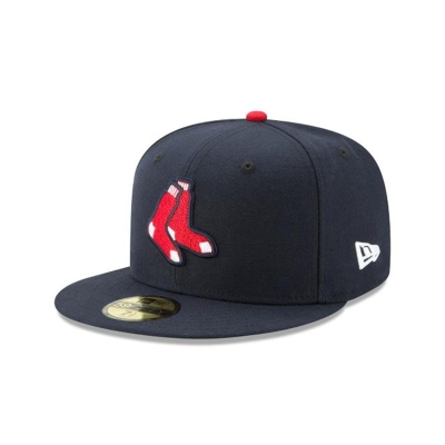 Blue Boston Red Sox Hat - New Era MLB Authentic Collection 59FIFTY Fitted Caps USA2064931